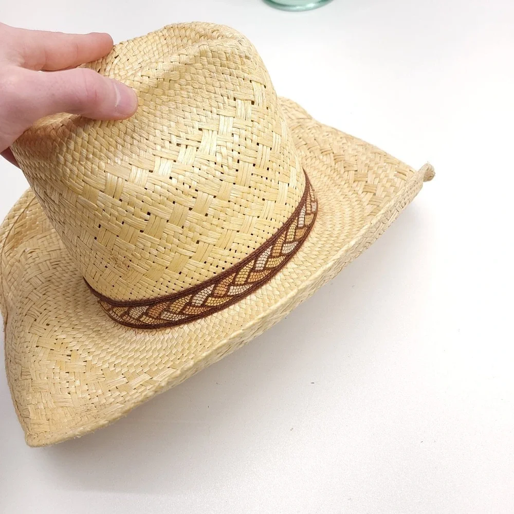 Cowboy Hat‎ Resistol StageCoach Straw Western Band Size 6 7/8 Sisters Cowgirl